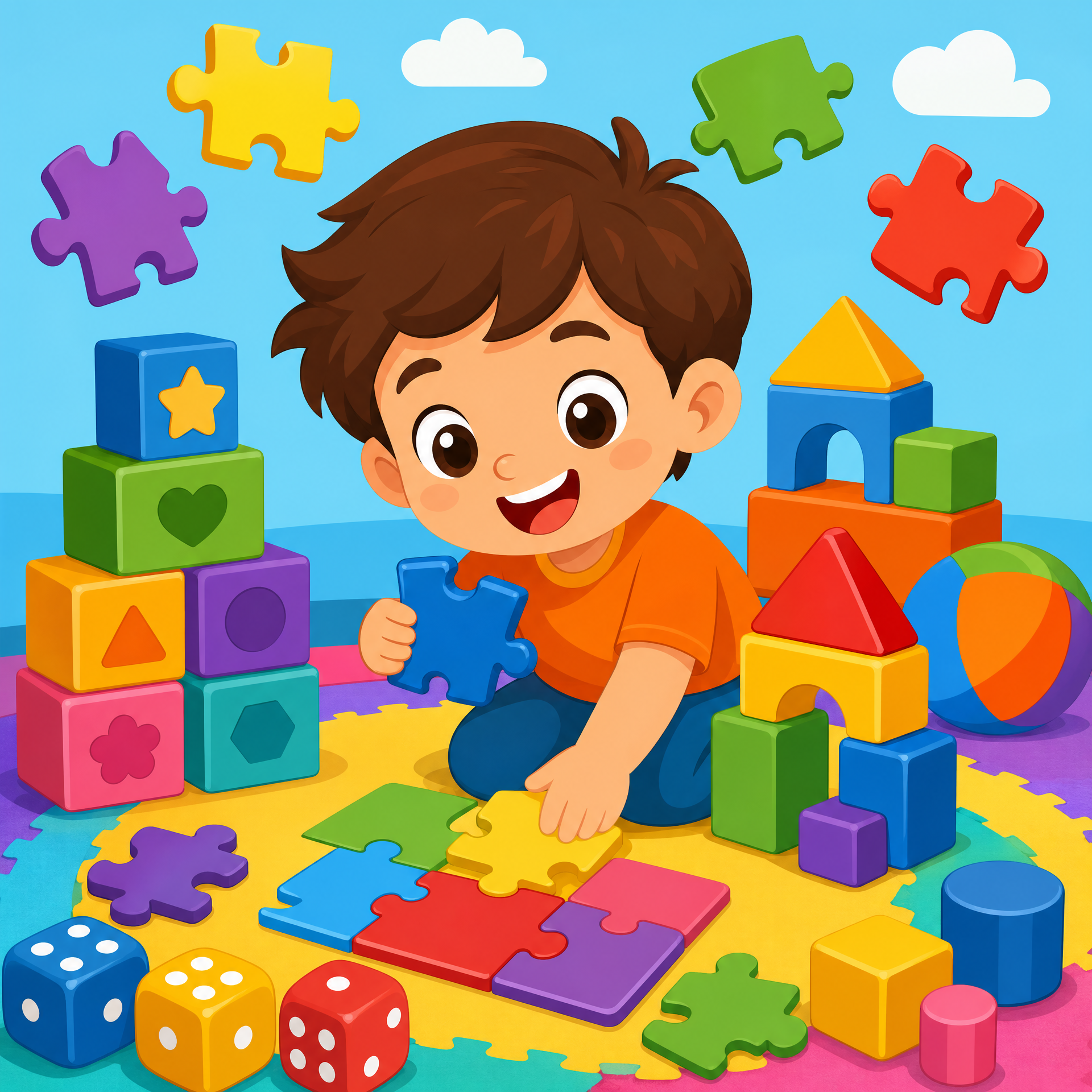 Crianças jogando e aprendendo